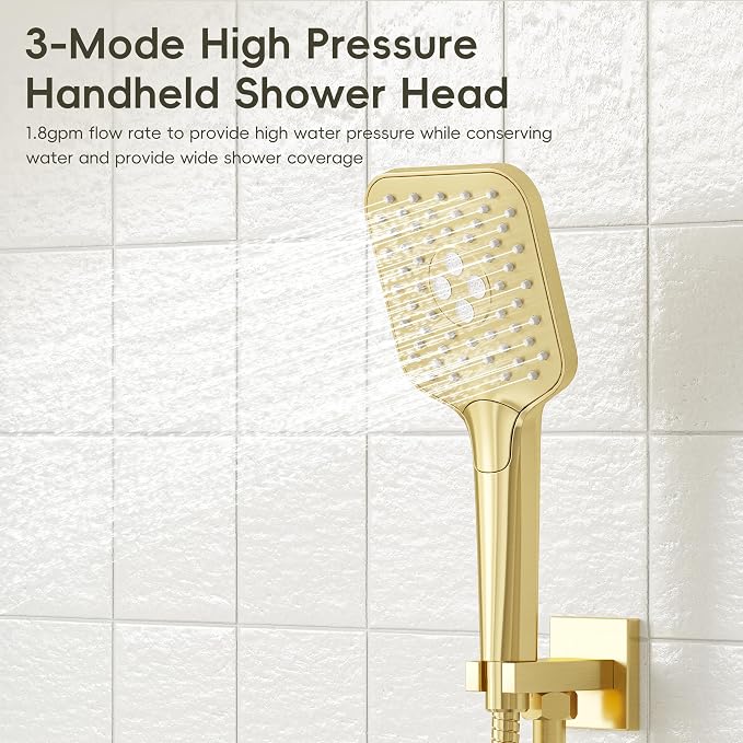 Gabrylly Shower System with Tub Spout, Wall Mounted Shower Faucet Set - Image 5