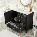 36" Bathroom Vanity with Solid Pine Frame, 1 Soft Close Door and 3 Drawers by THINK30