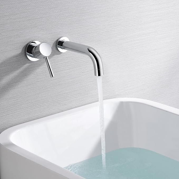 SUMERAIN Wall Mount Tub Faucet Chrome Bathtub Faucet Set - Image 5