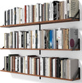 Heimlove 48 Inch Large Wall Bookshelves Set of 3, Wall Mounted Bookshelves by Heimlove