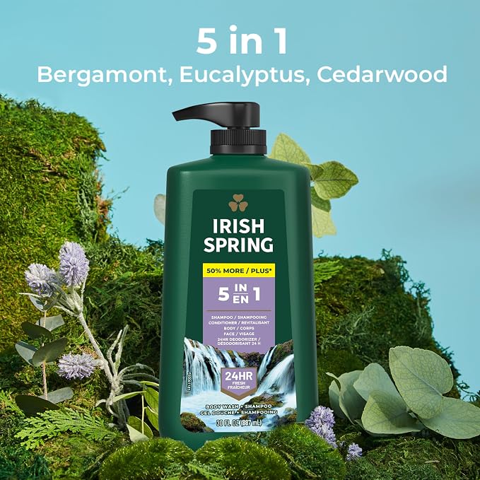 Irish Spring 5 in 1 Body Wash for Men, Men's Body Wash, Smell Fresh and Clean - Image 5