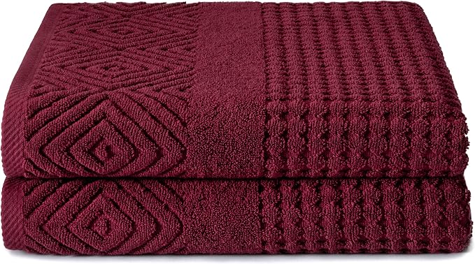 Texere 100% Organic Cotton Diamond Jacquard 700 GSM Luxury Bath Towel Sets by TexereSilk