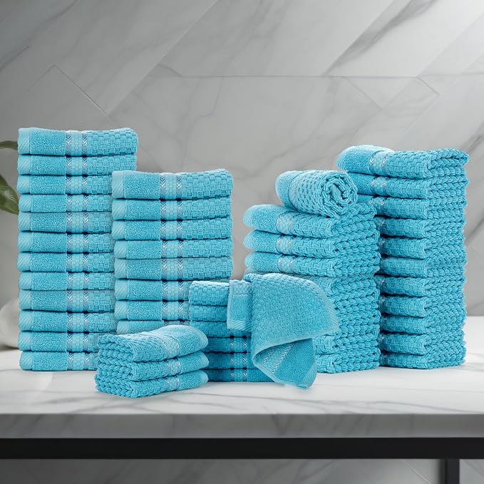 Ample Decor 100% Cotton Washcloths Set of 50 - Image 2