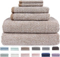 Everplush Diamond Jacquard 6 Pieces Bath Towel Set, Luxury Super Soft Oversized by Everplush