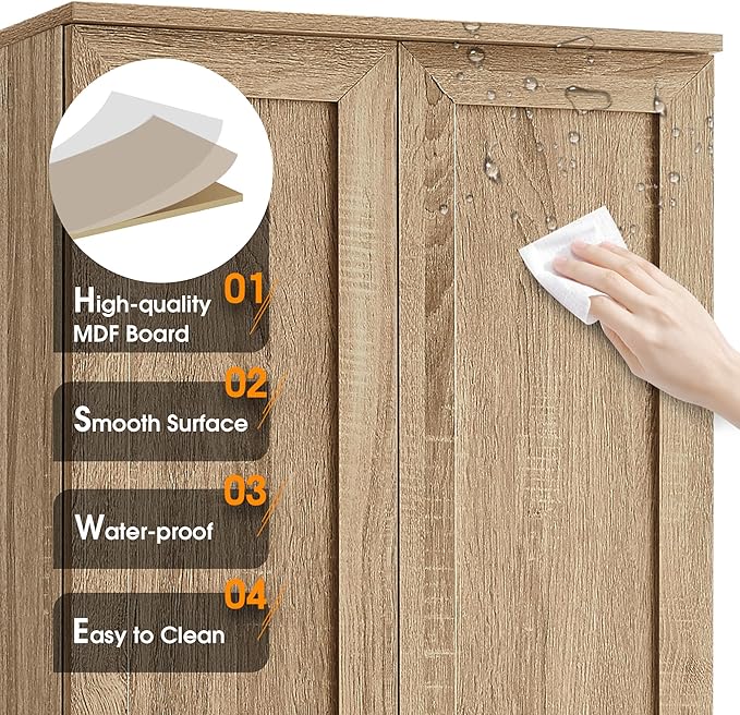 71" Tall Bathroom Storage Cabinet, Freestanding Linen Cabinet - Image 4
