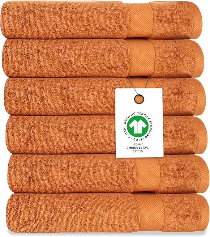 Delara Organic Cotton Luxuriously Plush Washcloths Pack of 6 | GOTS & Oeko-TEX by Delara