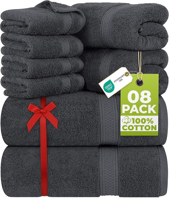 Utopia Towels 8 Piece Luxury Towel Set – Majestic Plush, Super Absorbent & by UTOPIATOWELS