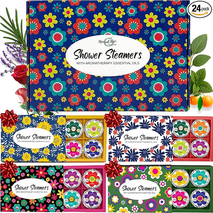 Shower Steamers for Women Gift Set – 24 Pack, Aromatherapy Shower Bombs by MineralMeCalifornia