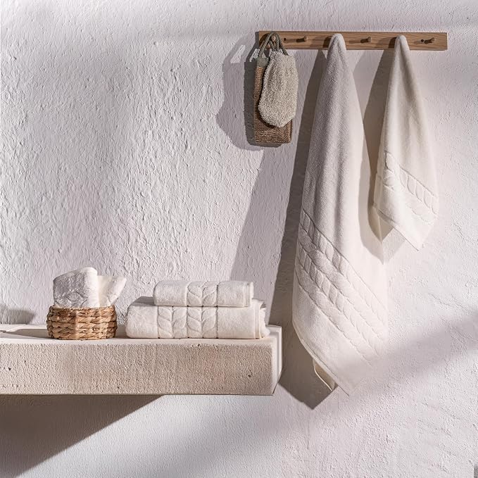 BAGNO MILANO Organic Turkish Cotton Bath Towels, Luxury Jacquard Collection - Image 5