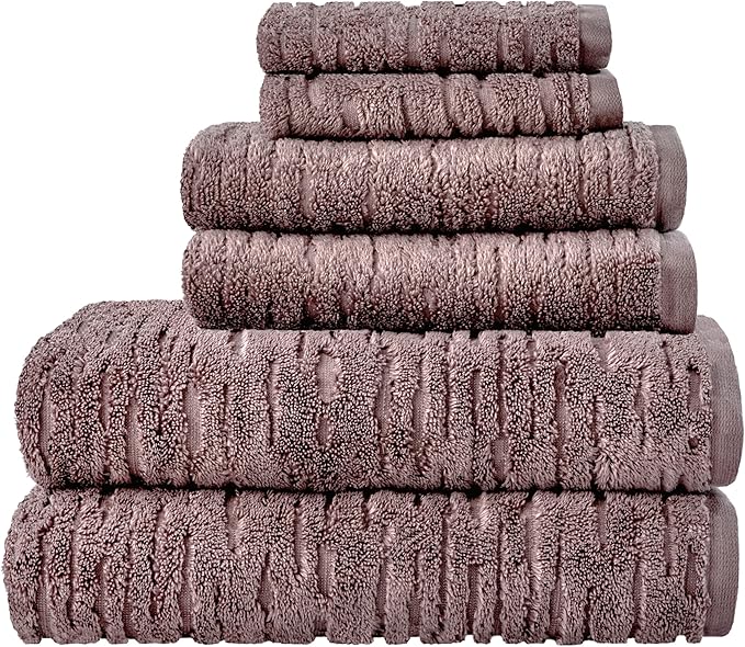SKL Home CloudSoft Cotton Luxury 6-Piece Towel Set, Soft Plum by SKLHomebySaturdayKnightLtd