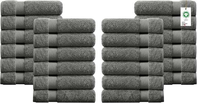 Delara 100% Organic Cotton Towels 650 GSM Plush Feather Touch Quick Dry Wash by Delara