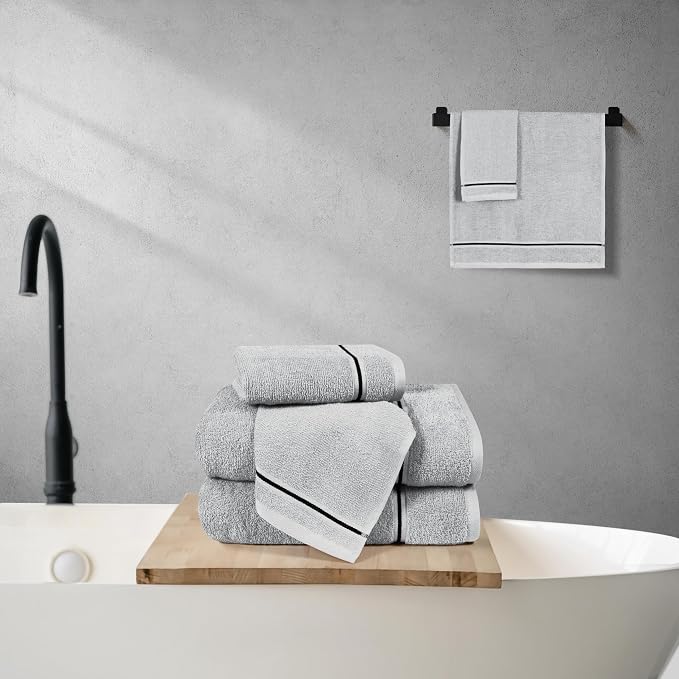 MyOwn Ultra Soft 6 Pack Cotton Towel Set, Contains 2 Bath Towels 28x55 inch - Image 4