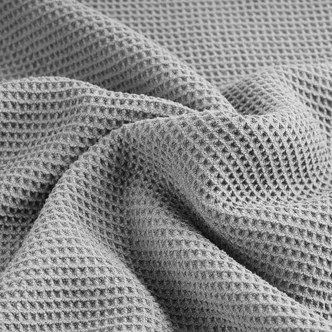 POLYTE 380 GSM Microfiber Oversize Quick Dry Lint Free Waffle Bath Towel - Image 7