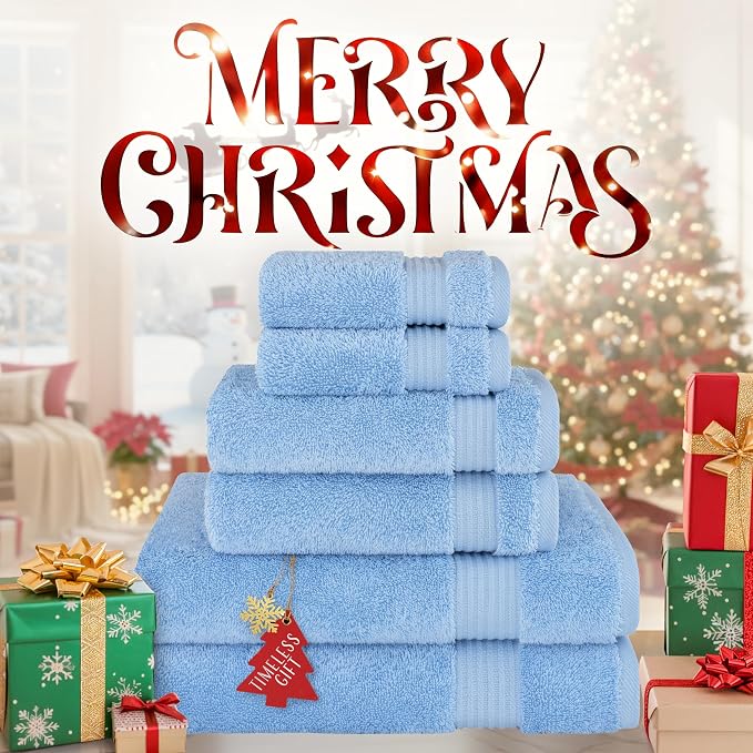 Cotton Paradise 6 Piece Towel Set 100% Cotton Soft Absorbent Turkish Towels - Image 2