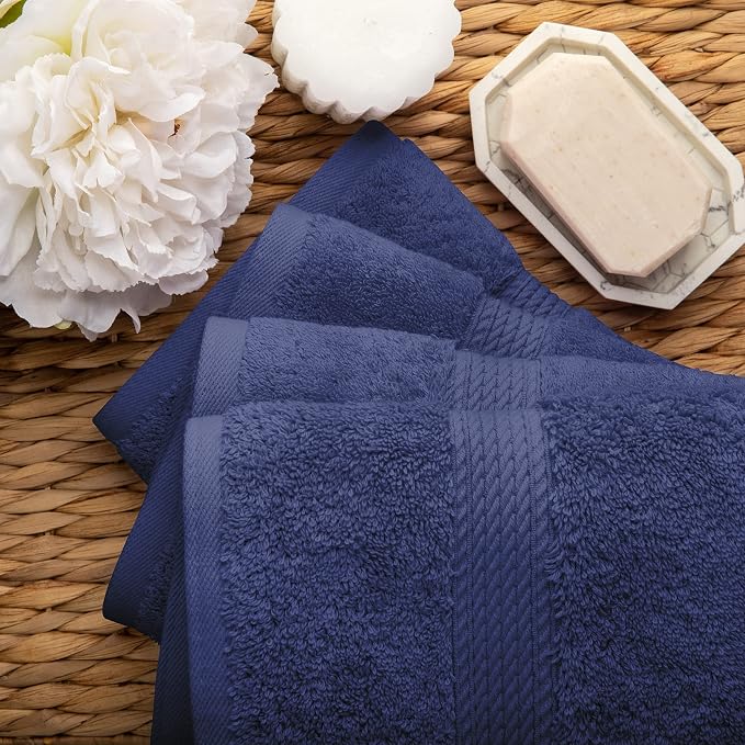 BLUENILEMILLS BNM Egyptian Cotton 4-Piece Towel Set, Includes 4 Hand Towels - Image 4