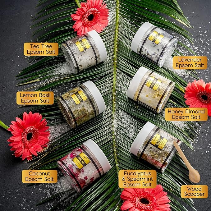 Christmas Gifts for Women Who Have Everything, Epsom Bath Salts Gift Basket Set - Image 2