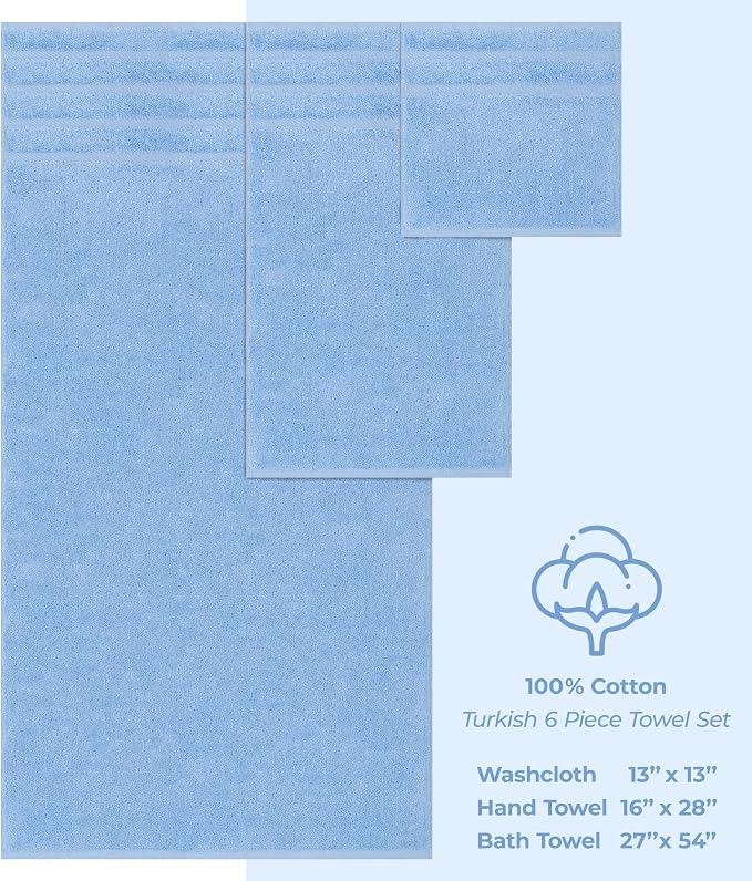 American Soft Linen Luxury 6 Piece Towel Set, 2 Bath Towels 2 Hand Towel 2 - Image 5