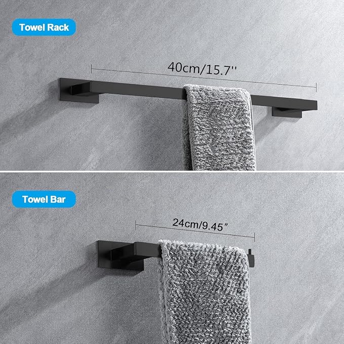 4-Pieces Bathroom Hardware Accessories Set, Towel Rack Towel Bar Toilet Paper - Image 5