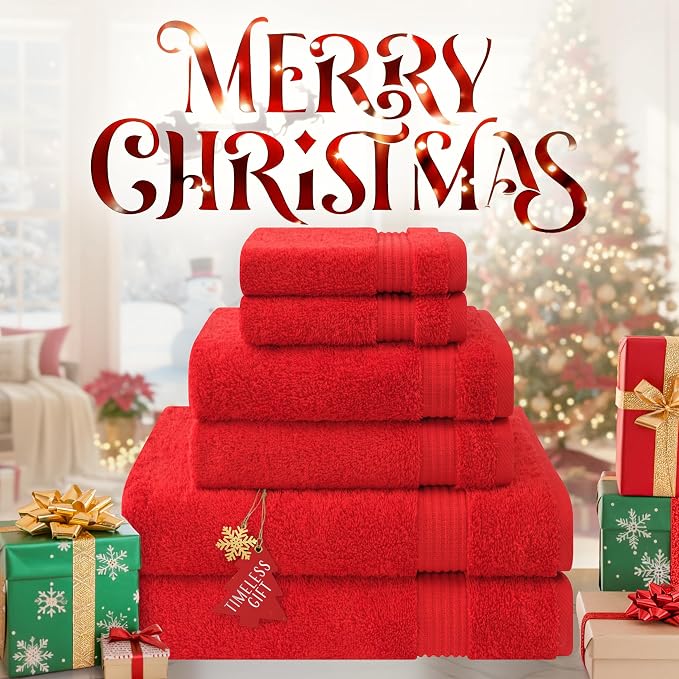Cotton Paradise 6 Piece Towel Set, 100% Cotton Soft Absorbent Turkish Towels - Image 2