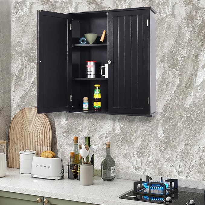 Blcak Bathroom Cabinet Wall Mounted, Bathroom Wall Cabinet Over Toilet - Image 9