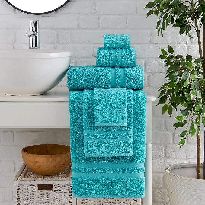 Premium 6 Piece Towel Set, 2 Bath Towel, 2 Hand Towels, 2 Washcloths, 100% - Image 2