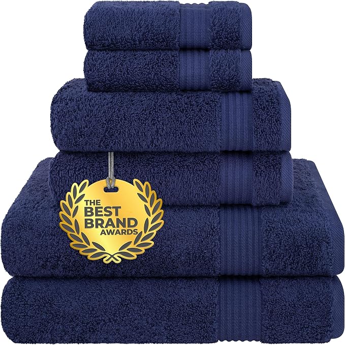 Cotton Paradise 6 Piece Towel Set 100% Cotton Soft Absorbent Turkish Towels by UNITEDHOMETEXTILE