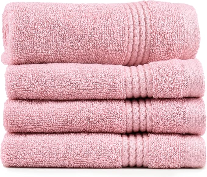 EastNBlue Lara 100% Turkish Cotton Washcloths 4 Pack, Extra Soft & Absorbent by EastNBlue