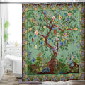 Bohemian Shower Curtain, Boho Floral Print Water Repellent Polyester Fabric by WCWahChunshowercurtains