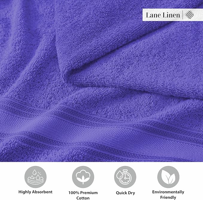 LANE LINEN 100% Cotton 4 Pack Bath Towels Set - Image 6