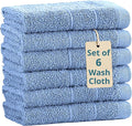 Casa Platino 100% Cotton Wash Cloths 6 Pack by CasaPlatino