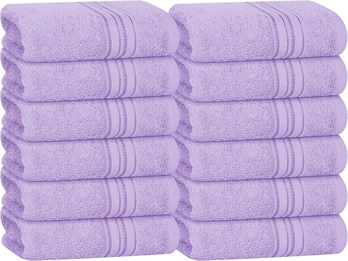 BOUTIQUO Ultra Soft Cotton Washcloths, Contains 12 Piece Face Cloths 12x12 inch by BOUTIQUO