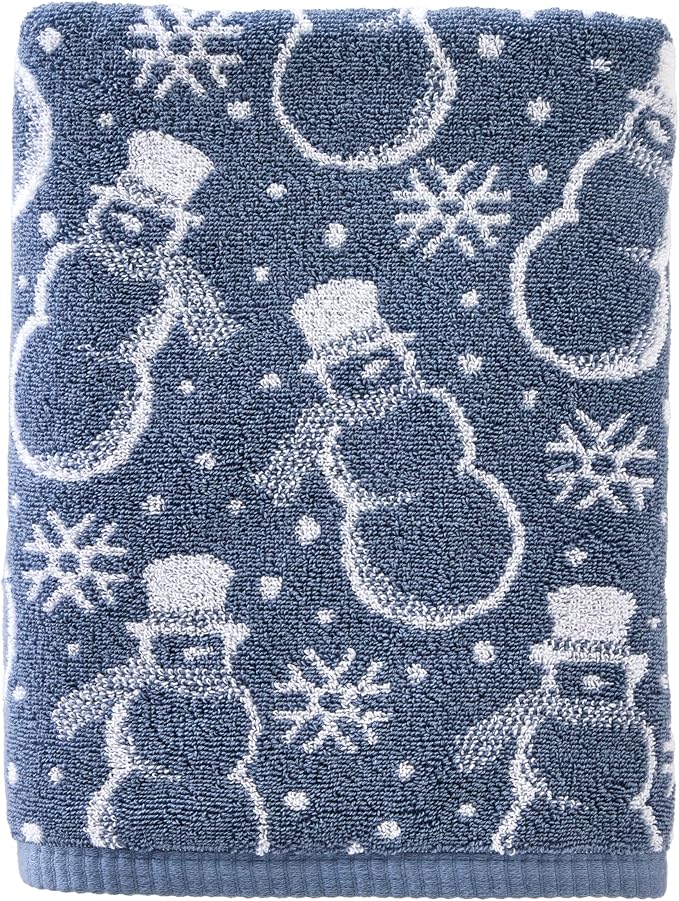SKL Home Christmas/Winter Top Hat Snowmen Bath Towel by SKLHomebySaturdayKnightLtd
