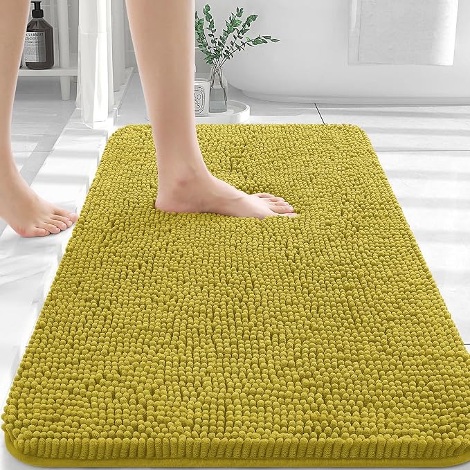 OLANLY Bathroom Rugs 36x24, Extra Soft Absorbent Chenille Bath Rugs, Rubber by OLANLY