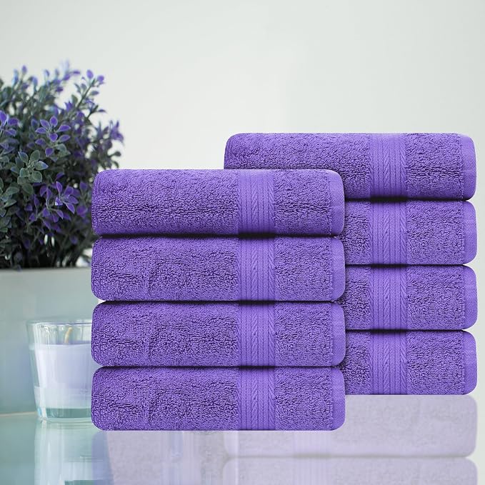 Ample Decor Hand Towel 18 X 28 Inch Pack of 8 600 GSM 100% Cotton, Soft - Image 2