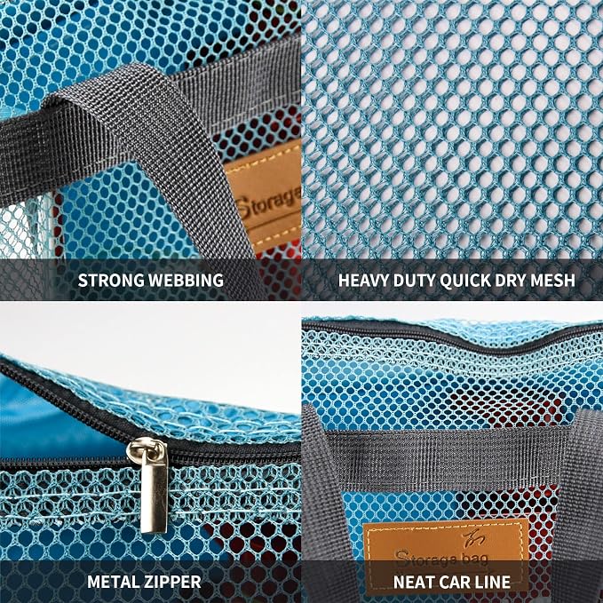 Mesh Shower Caddy Bag Portable Hanging Toiletry and Bath Organizer - Image 2