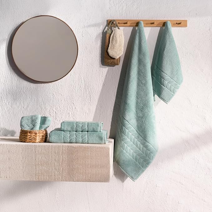 BAGNO MILANO Organic Turkish Cotton Bath Towels, Luxury Jacquard Collection - Image 7