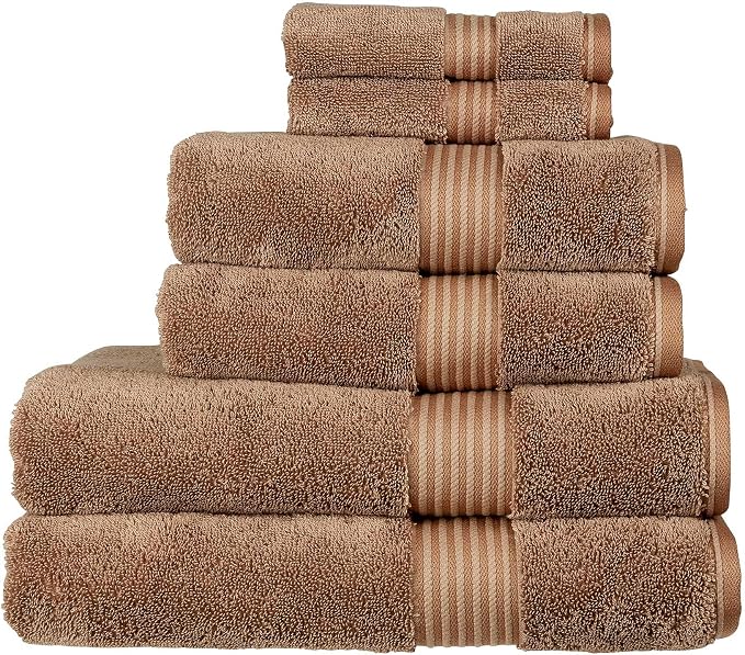 Christy Supreme Hygro 6 Piece Towel Set | Mocha Brown | 100% Luxury Supima by Christy