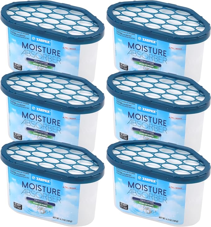 Moisture Absorber Fresh Cotton 6.5 oz/185g | Removes Moisture, Damp & Humidity by Zarpax