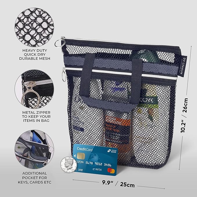 Mesh Shower Bag 10.2x9.9'' Quick-Dry Caddy - Image 2