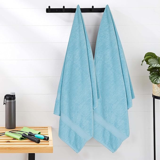 HILLFAIR 600 GSM- 40 x 80 Inches- 100% Cotton 2 Pc XXL Oversized Bath Towel - Image 3