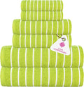 CASA COPENHAGEN Ecstatic 6 Pieces Towel Set- Lime Green, 600 GSM 2 Bath Towel 2 by CASACOPENHAGEN