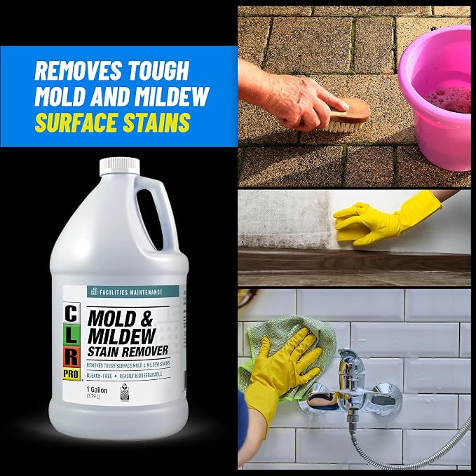CLR PRO Heavy Duty Bleach-Free Mold and Mildew Stain Remover, 1 Gallon Bottle - Image 2