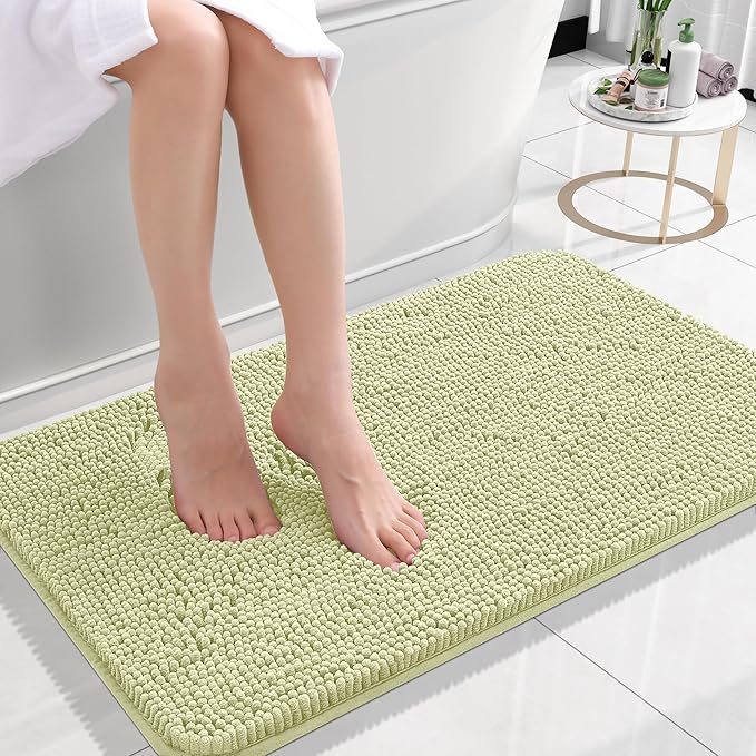 OLANLY Bathroom Rugs 24x16, Extra Soft Absorbent Chenille Bath Rugs, Rubber by OLANLY