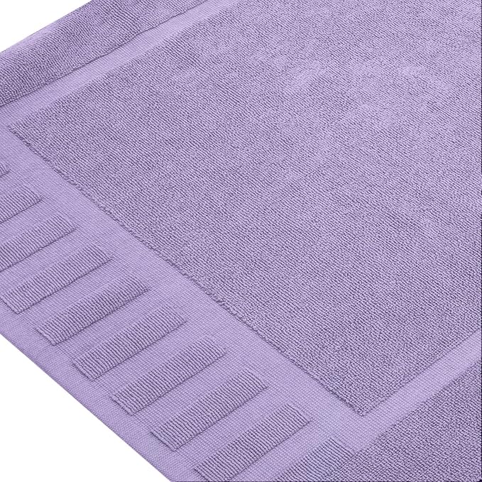 White Classic Luxury Bath Mat Floor Towel Set - Image 2