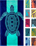 Nova Blue Turtle Beach Towel – Tropical Blue Colors by NovaBlueBeachAccessories