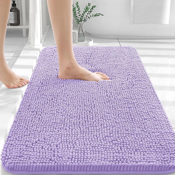 OLANLY Bathroom Rugs 30x20, Extra Soft Absorbent Chenille Bath Rugs, Rubber by OLANLY