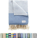 Oversized Turkish Beach Towel, Diamond Dobby Denim Blue by CapeComforts