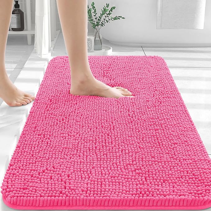 OLANLY Bathroom Rugs 30x20, Extra Soft Absorbent Chenille Bath Rugs, Rubber by OLANLY