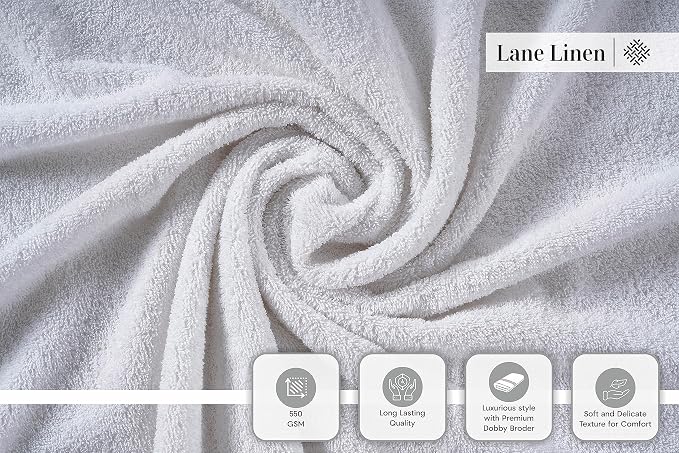 LANE LINEN Set of 6 Hand Towels - Image 3
