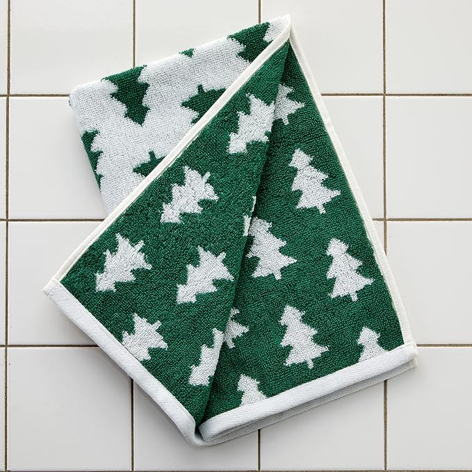 SKL Home Christmas/Winter Holiday Trees 100% Cotton Premium 2-Piece Hand Towel - Image 2